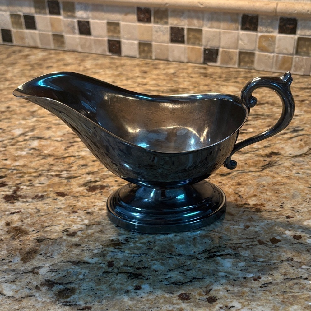 Elegant Silver Plated Gravy Boat